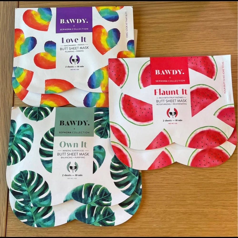BNIB Sephora x Bawdy Butt Mask Set
